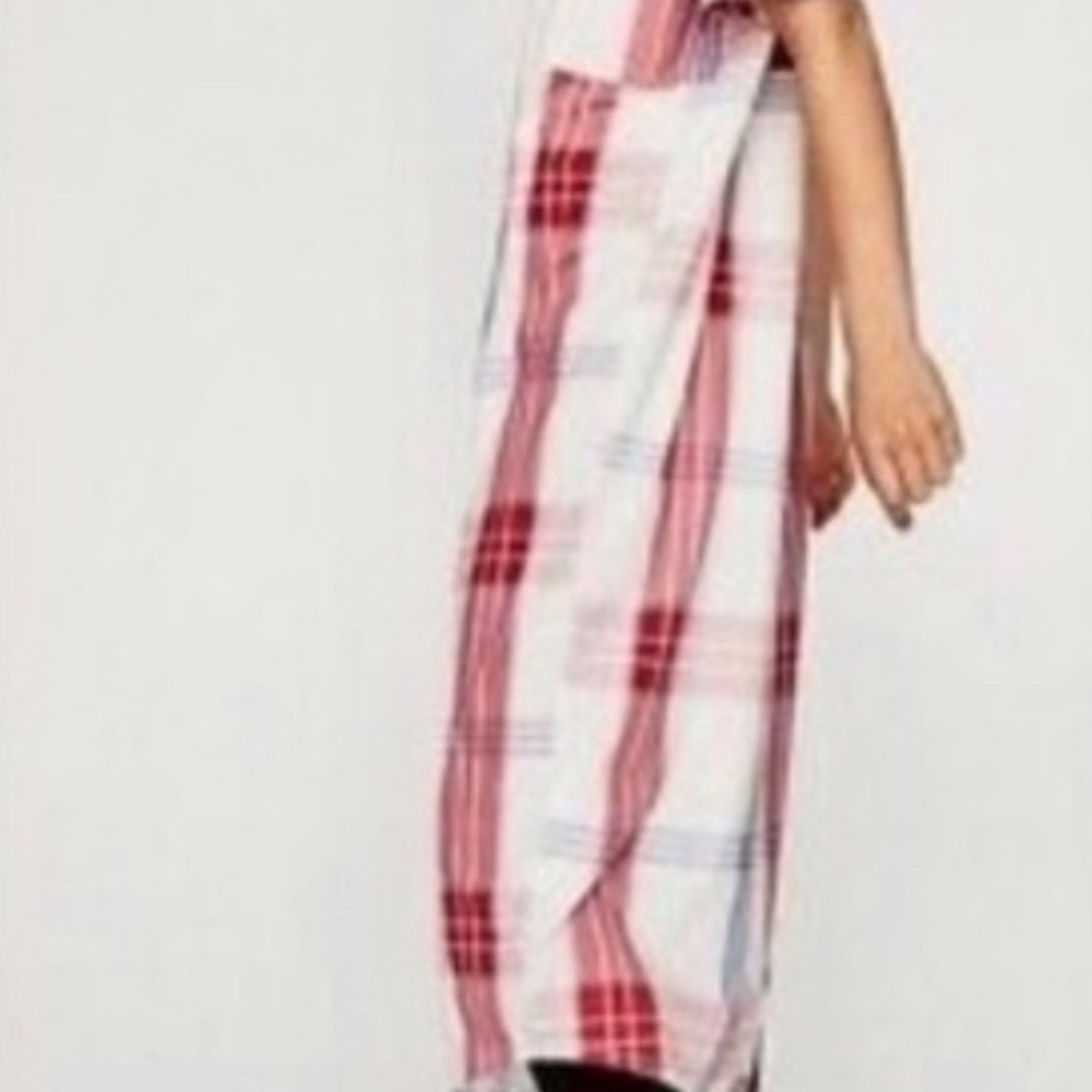 ZARA Check Plaid Flannel Midi Shirt Dress Trendy Oversized - Picture 2 of 14
